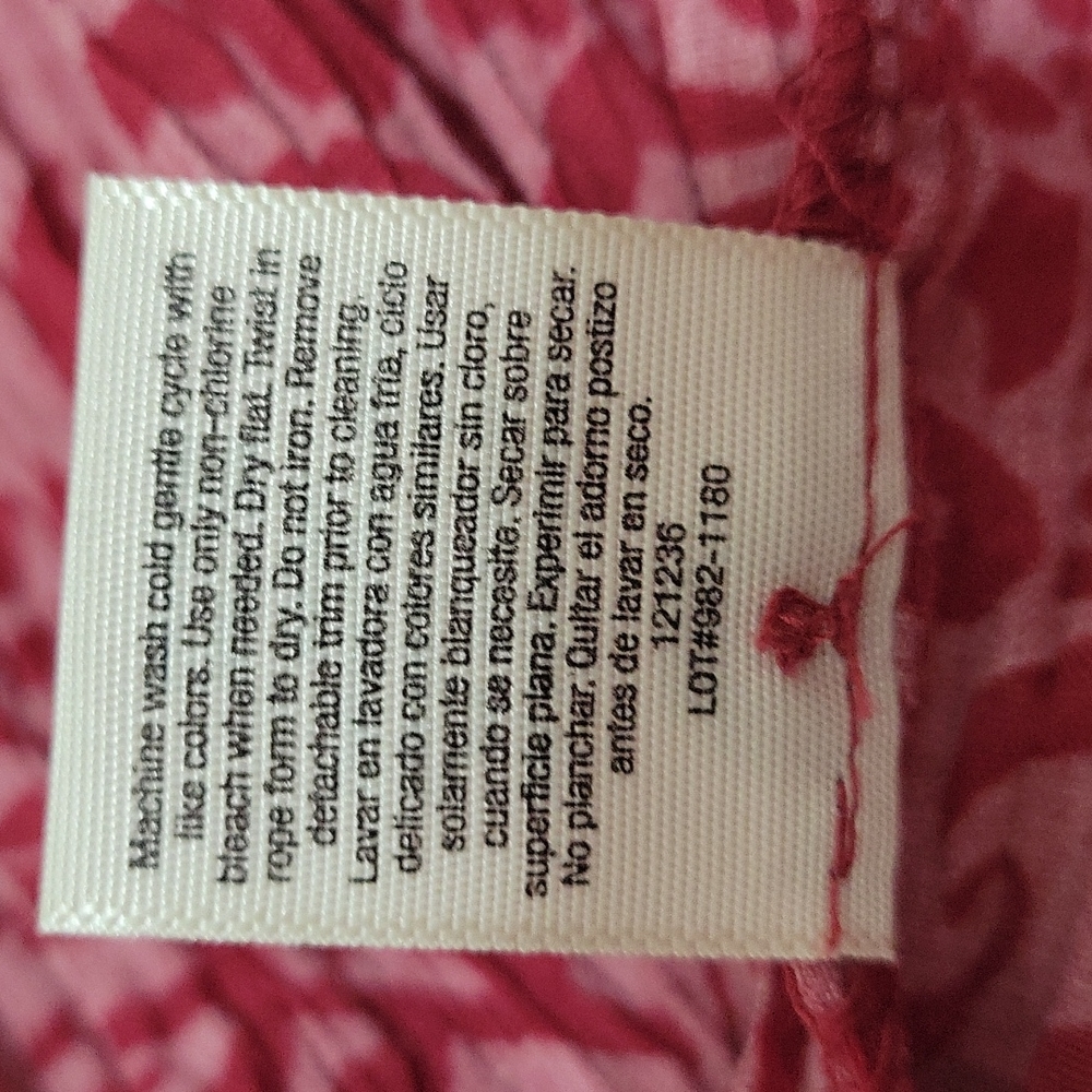 St. John's Bay Women's 1X Button up Top Blouse Shirt with Belt Red Light… - Picture 11 of 11